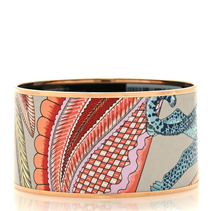 Hermes Enamel Printed Marche de Savana Extra Wide Bracelet 70 Romantique 3 of 6