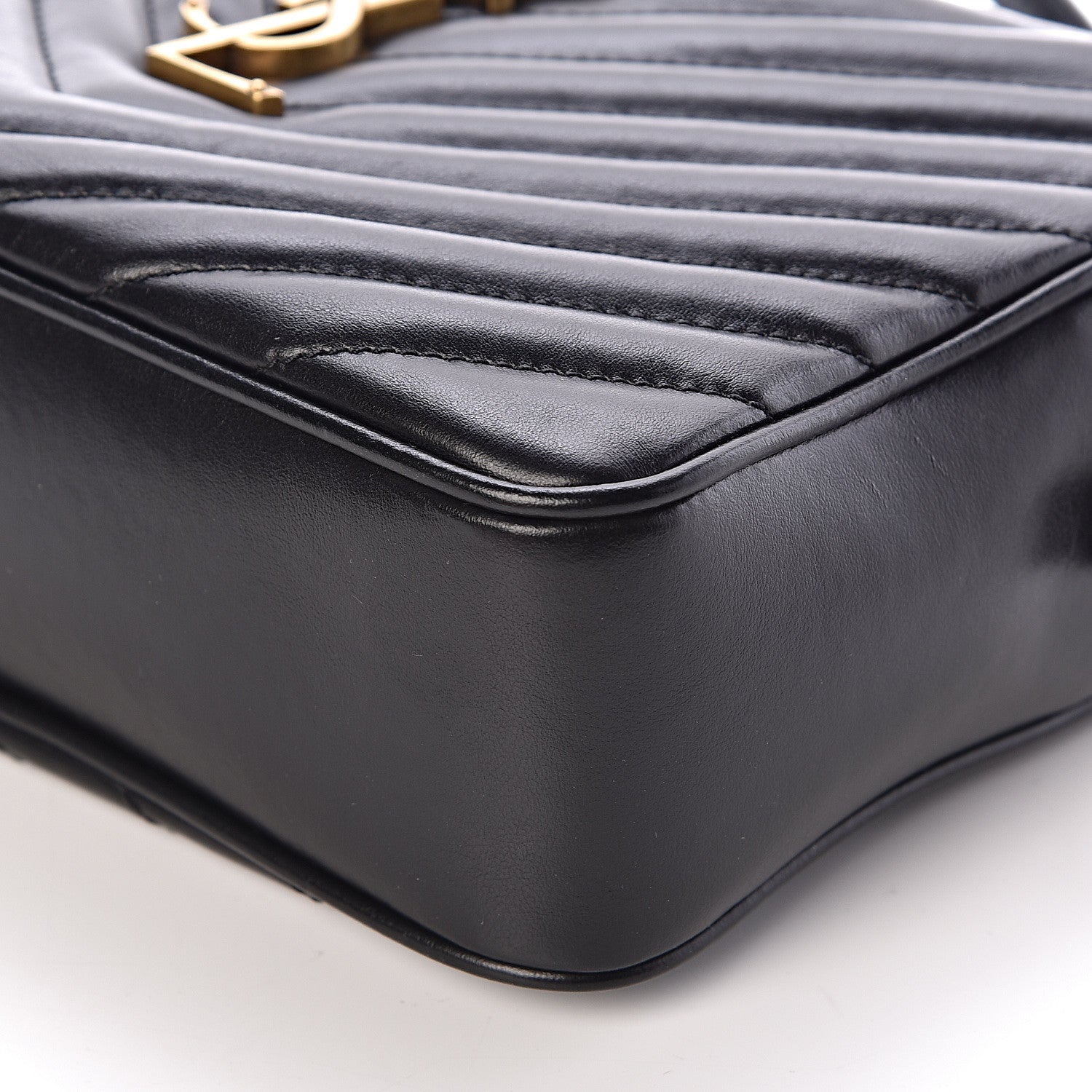 Saint Laurent Calfskin Matelasse Monogram Lou Camera Bag Black 9 of 10