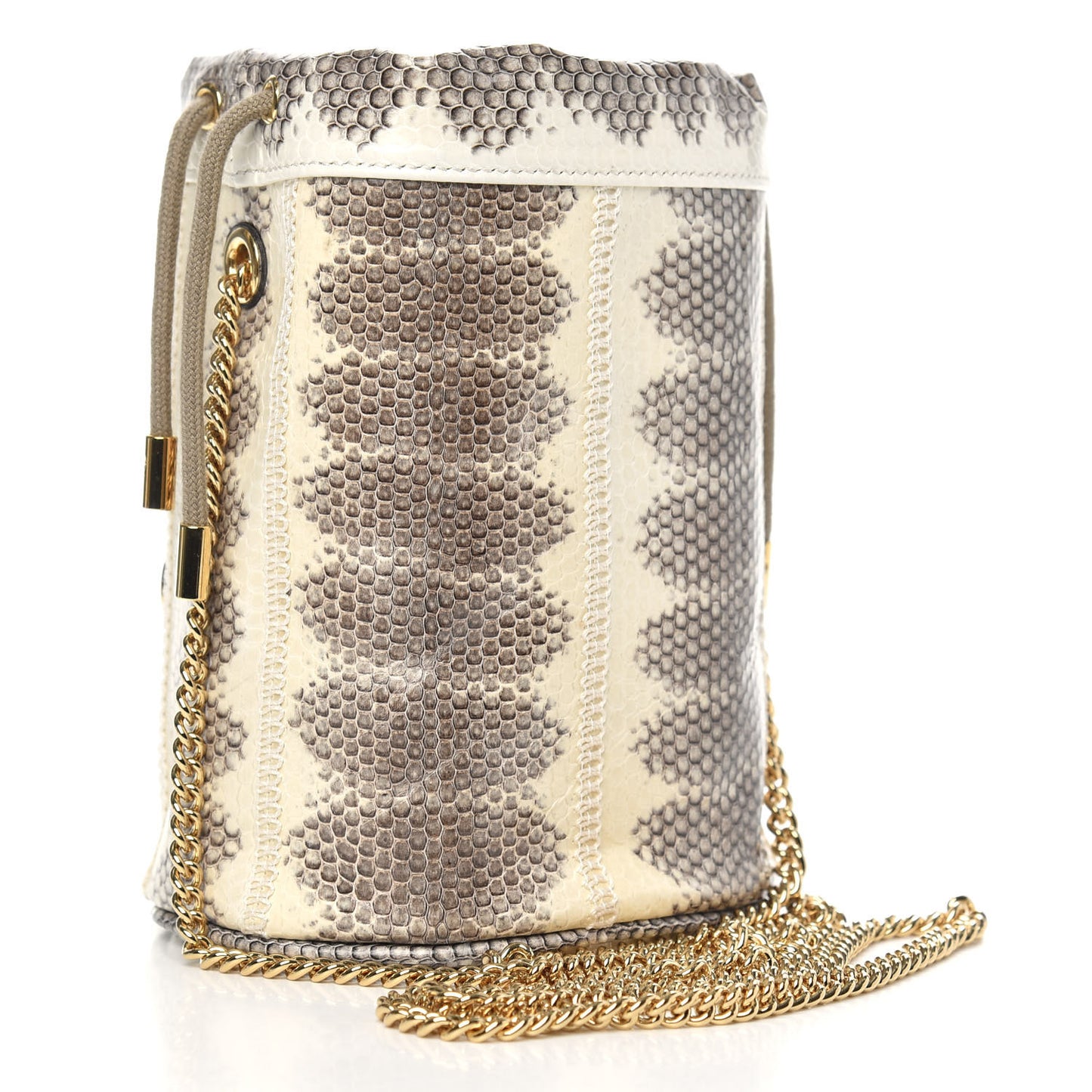 Snakeskin Mini Zumi Bucket Bag Grey