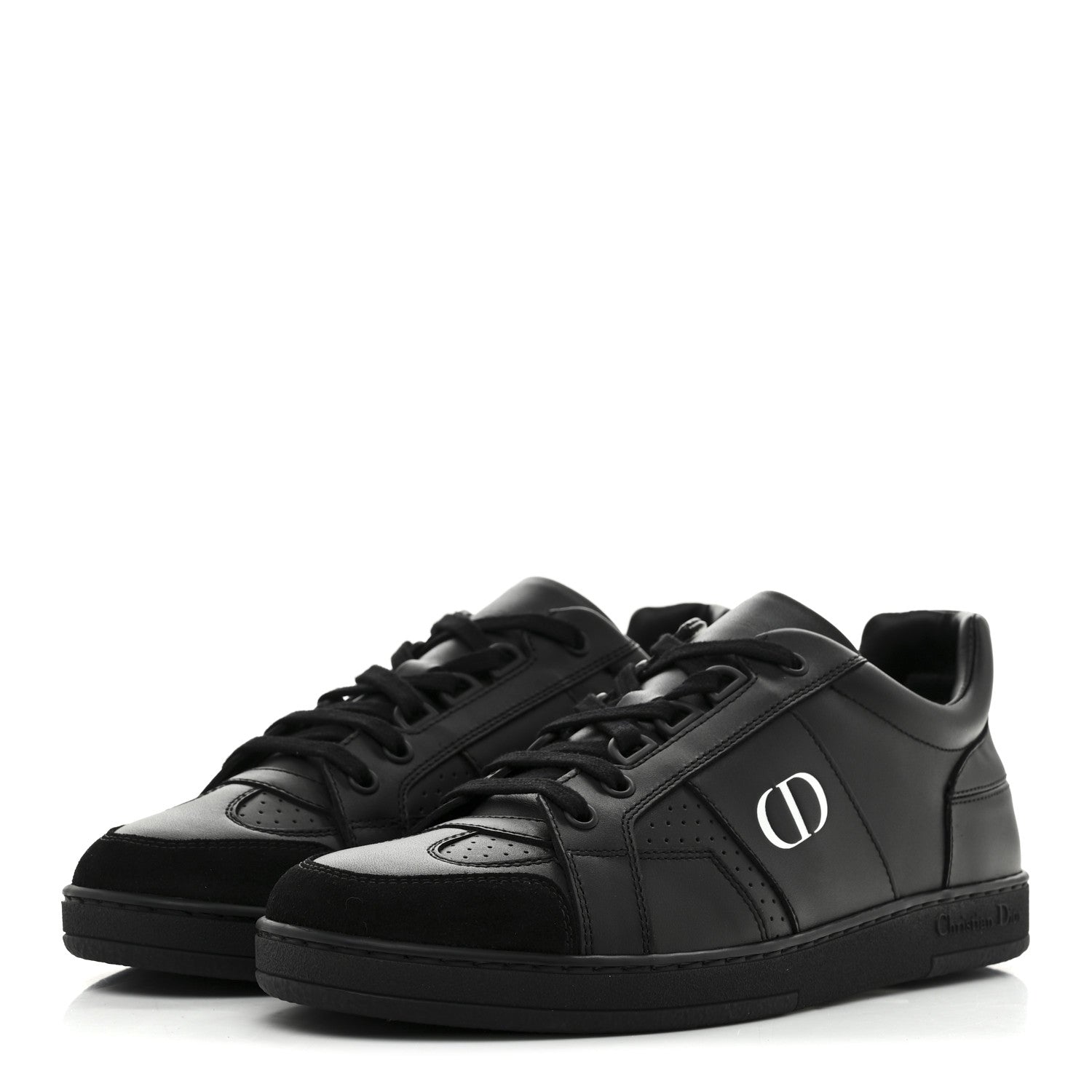 Christian Dior Calfskin Suede Logo Sneakers 37 Black 4 of 9