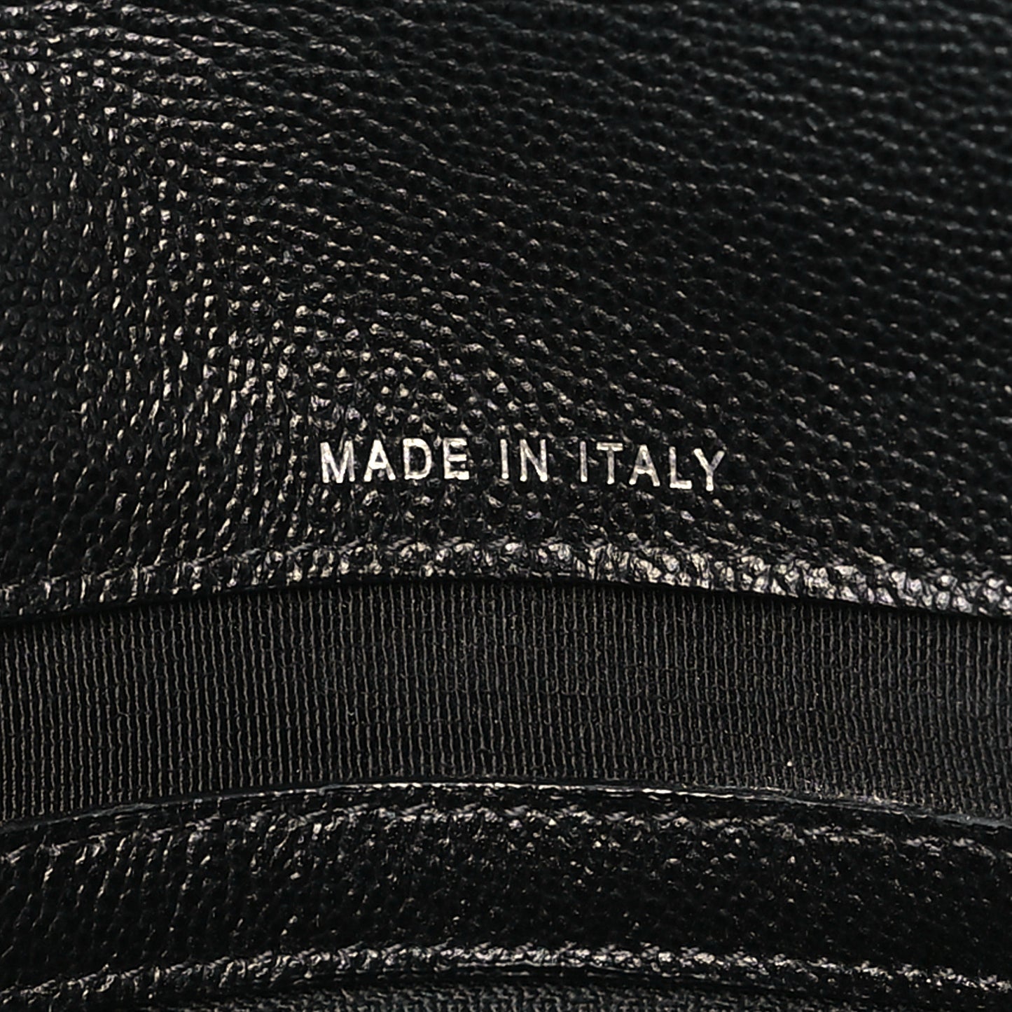 Grained Calfskin Quilted CC Box Pouch Black