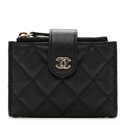 Chanel Caviar Quilted Compact Zipped Pocket Wallet Black 1 of 7