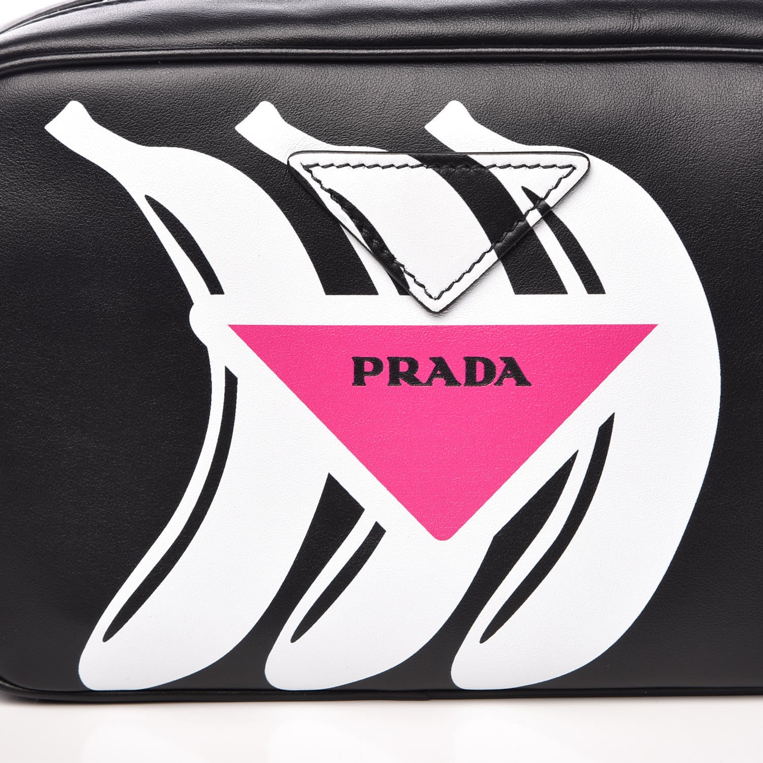 Prada City Calf Banana Print Camera Bag Black Fuchsia 7 of 9
