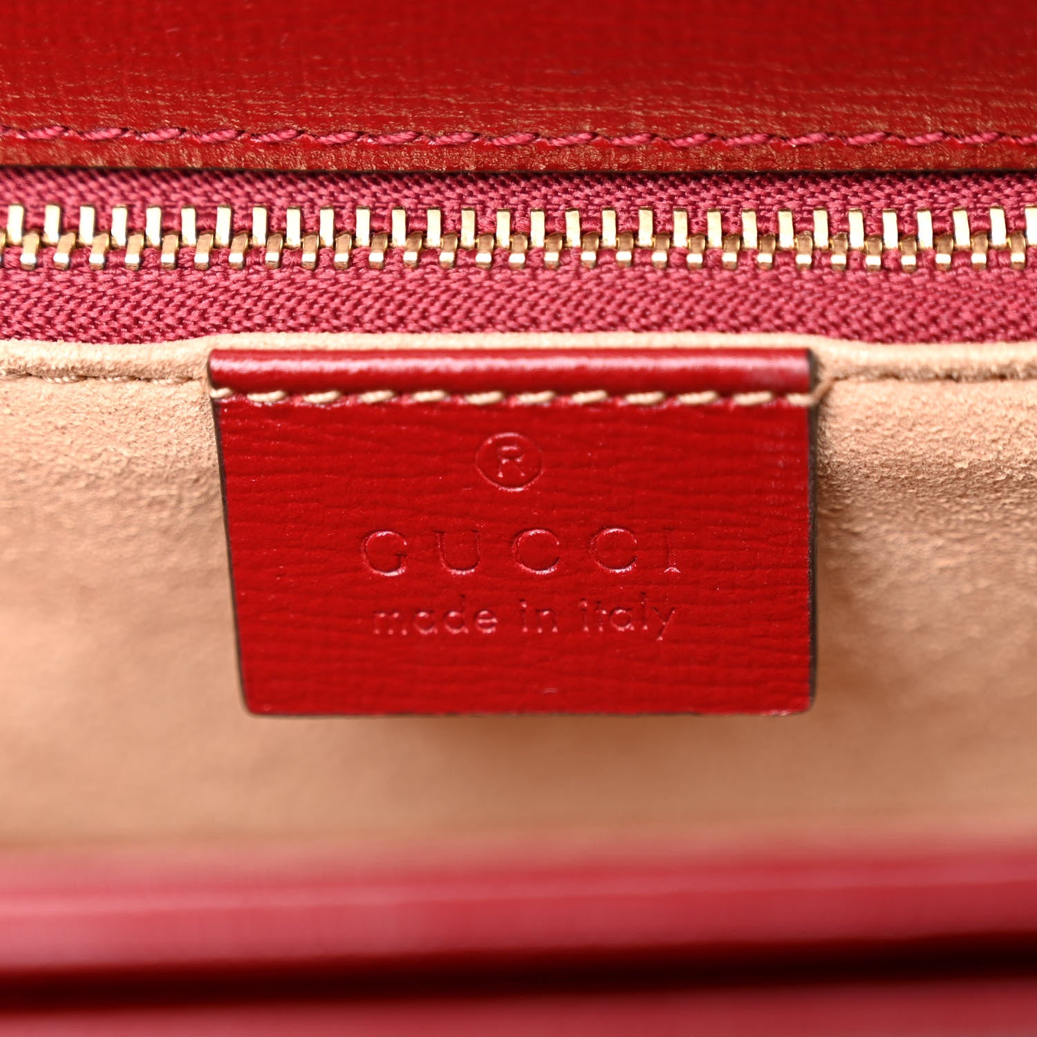 Gucci GG Supreme Monogram Azalea Calfskin Horsebit 1955 Shoulder Bag Beige Ebony New Cherry Red 6 of 9