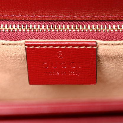 Gucci GG Supreme Monogram Azalea Calfskin Horsebit 1955 Shoulder Bag Beige Ebony New Cherry Red 6 of 9