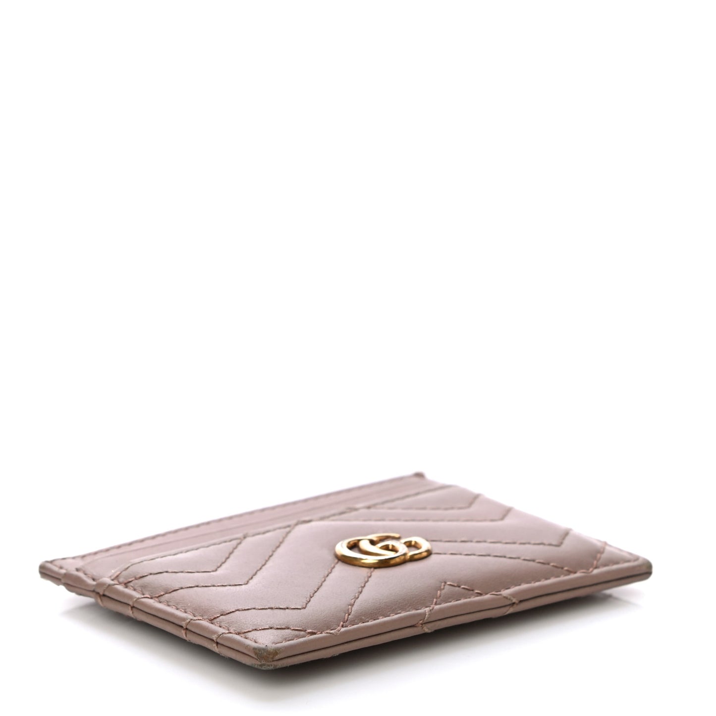 Calfskin Matelasse GG Marmont Card Holder Porcelain Rose