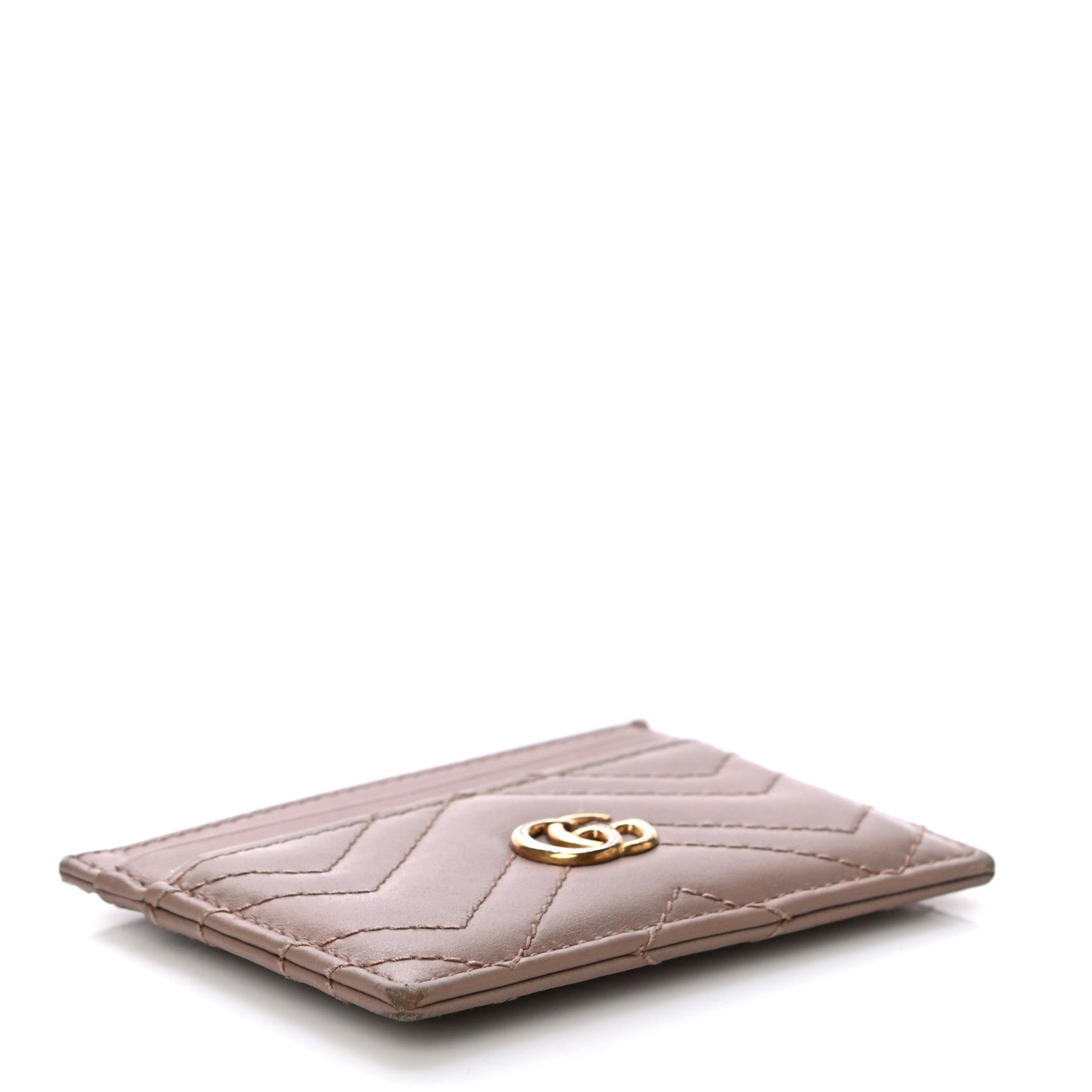 Gucci Calfskin Matelasse GG Marmont Card Holder Porcelain Rose 4 of 10