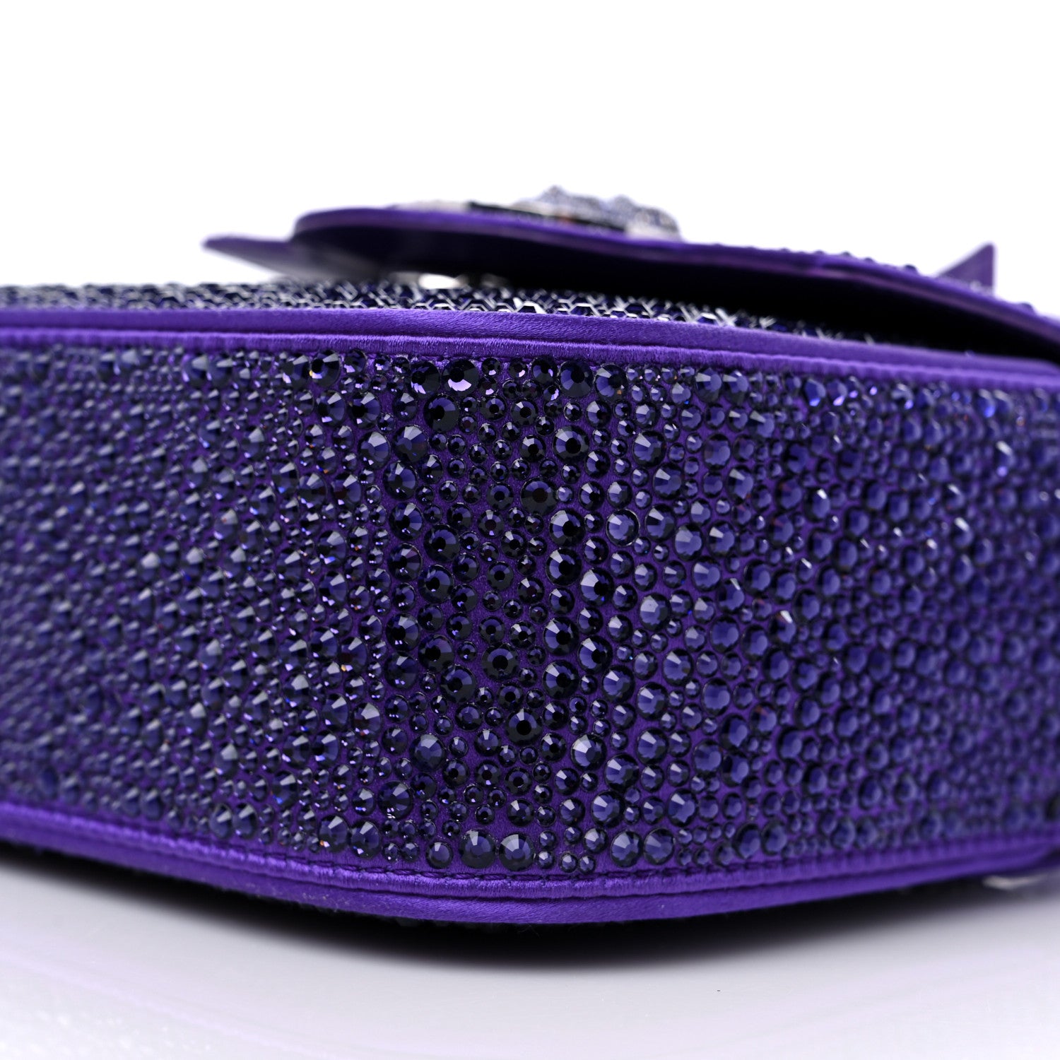Versace Satin Crystal Studded Mini La Medusa Bag Purple 9 of 10