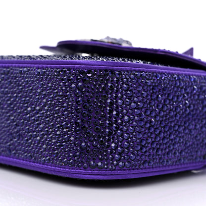 Versace Satin Crystal Studded Mini La Medusa Bag Purple 9 of 10