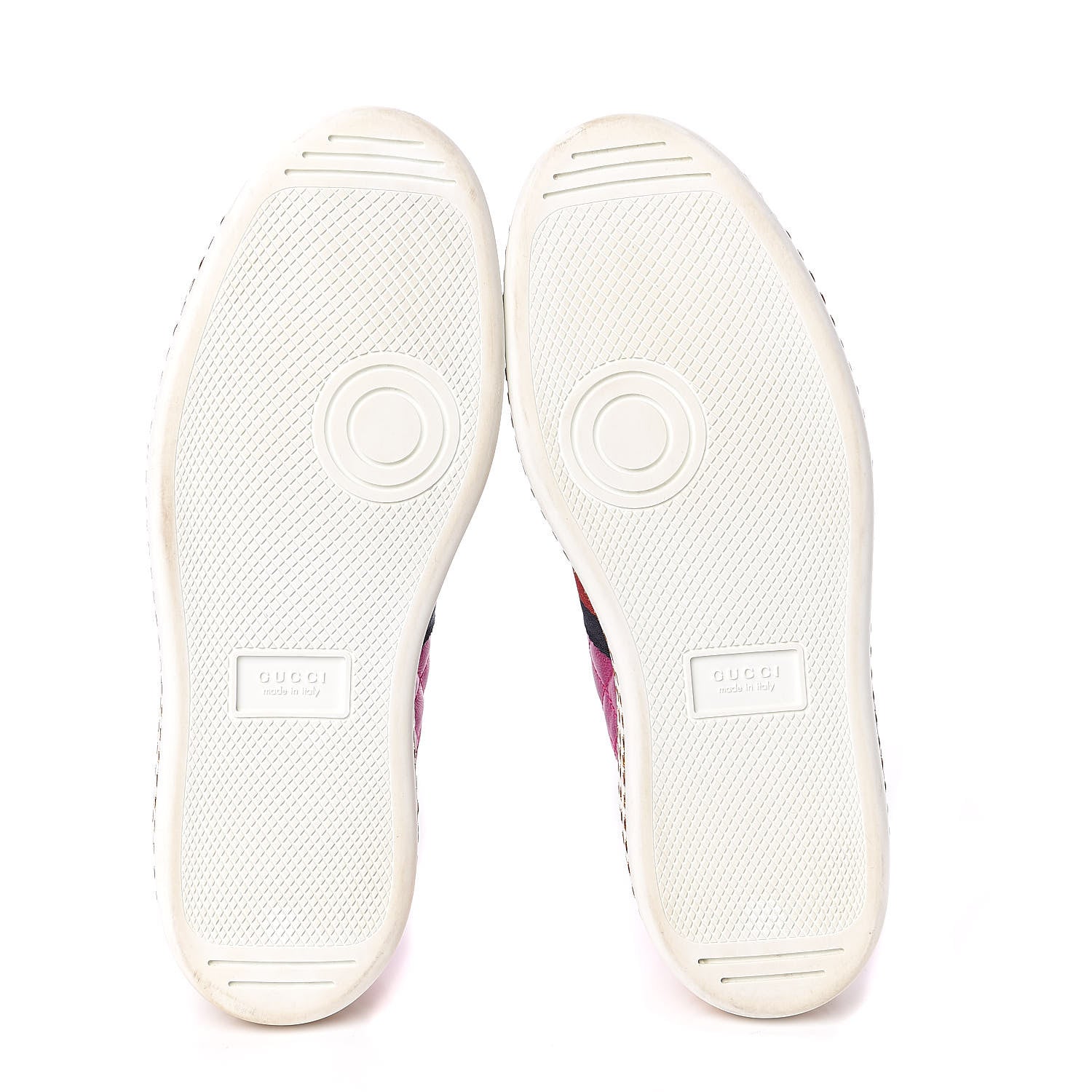 Gucci Laminated Nappa Crystal Web Bee Embroidered Trapuntata Womens Ace Platform Sneakers 38 Fuxia 5 of 10