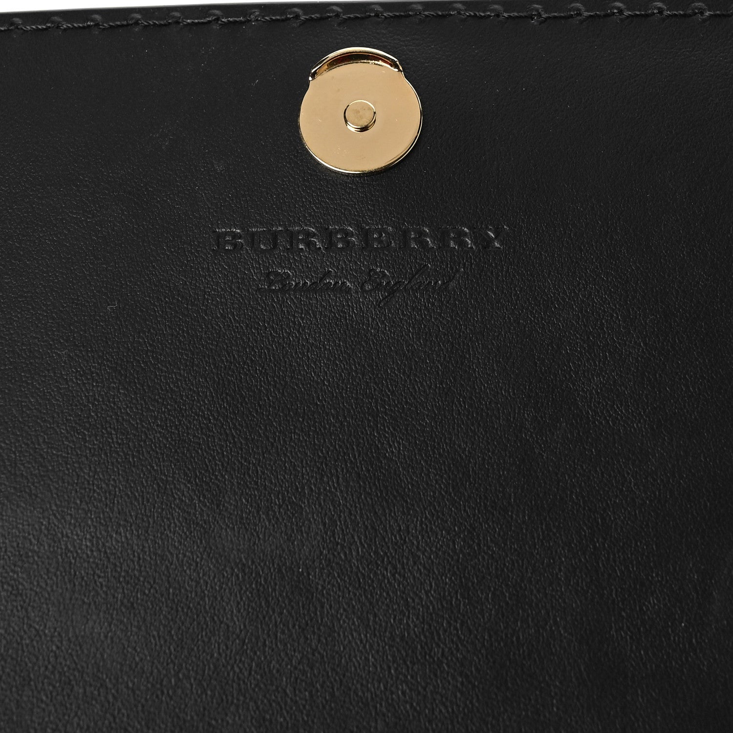 Burberry Grained Calfskin House Check Tartan Mix Hampshire Wallet On Chain Black 6 of 9
