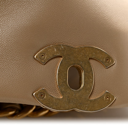 Chanel Lambskin Quilted Large Chanel 19 Flap Dark Beige 12 of 15