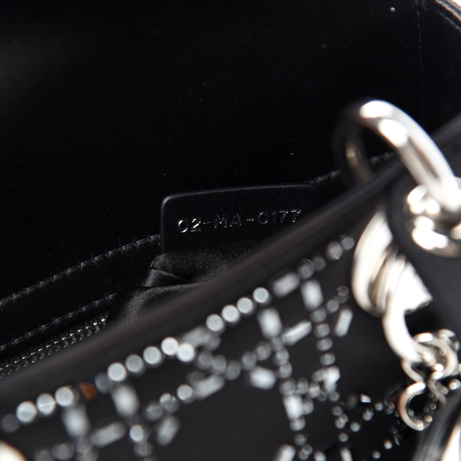 Christian Dior Satin Crystal Cannage Mini Lady Dior Black 9 of 11
