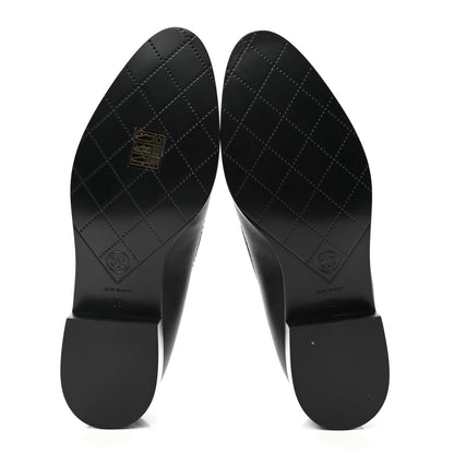 Chanel Calfskin CC Mocassin Loafers 38 Brown Black 5 of 8