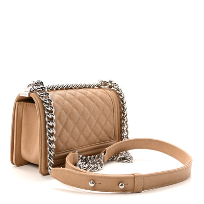 Chanel Caviar Quilted Small Boy Flap Beige 3 of 10