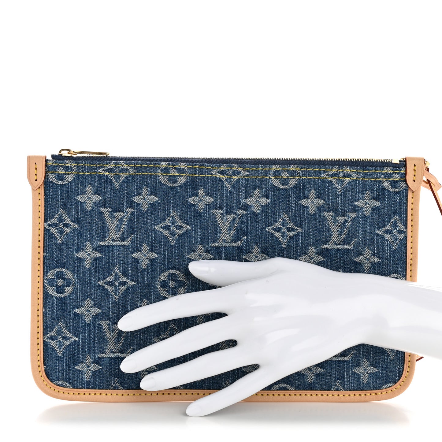Denim Monogram Carryall MM Pochette Blue