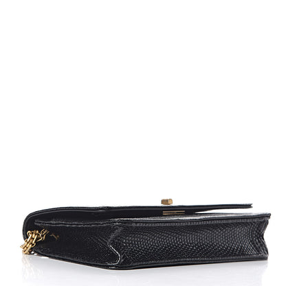 Chanel Lizard Reissue Wallet on Chain WOC Black 4 of 12