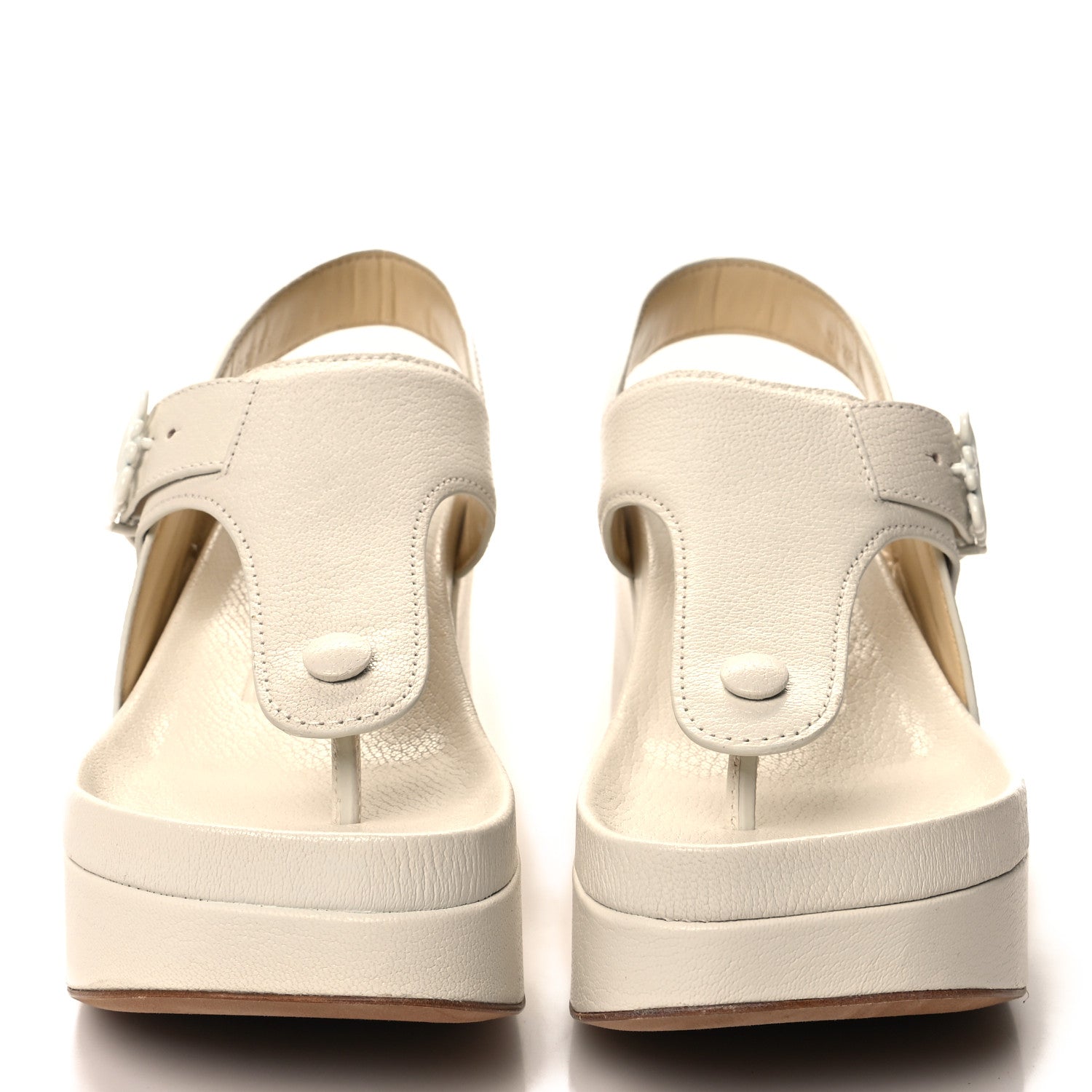 Loewe Goatskin Comfort Platform Sandals 38 White 2 of 9