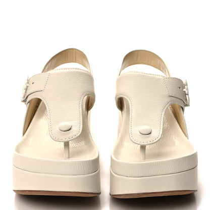 Loewe Goatskin Comfort Platform Sandals 38 White 2 of 9