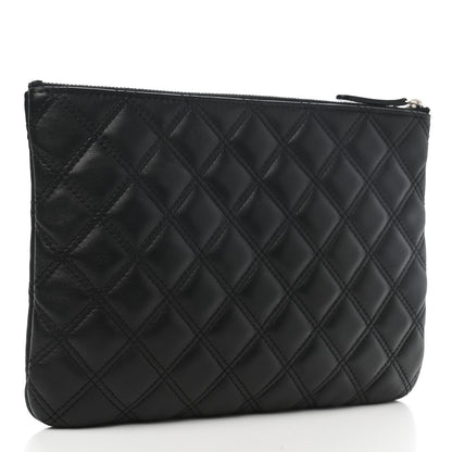 Chanel Lambskin Double Stitch Quilted Cosmetic Case Black 3 of 10