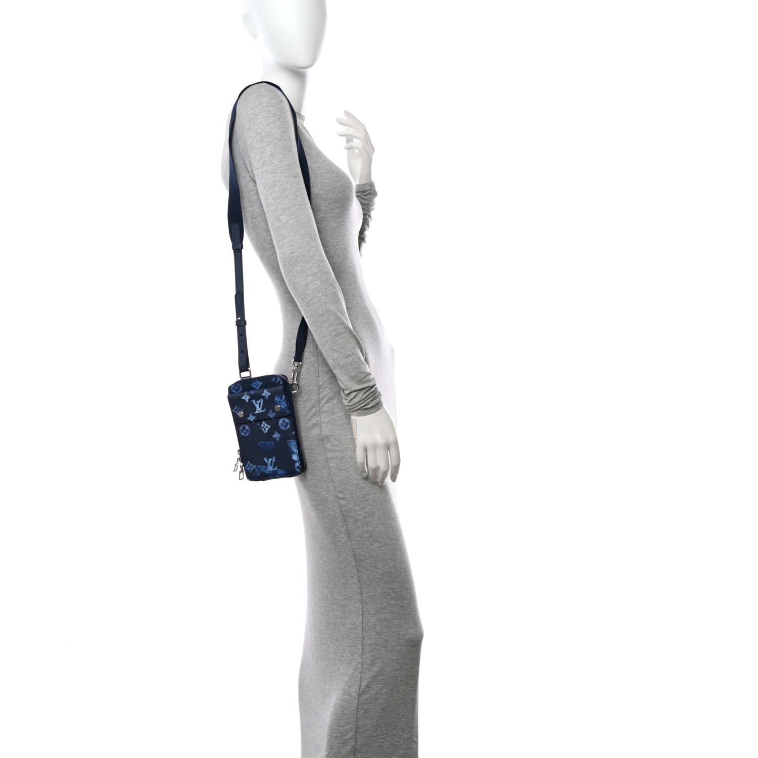 Louis Vuitton Monogram Ink Watercolor Phone Pouch Blue 2 of 10