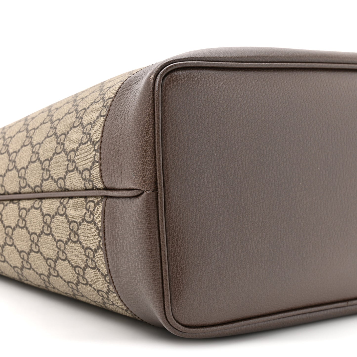 GG Supreme Monogram Textured Dollar Calfskin Web Large Ophidia Bucket Shoulder Bag Beige Ebony New Acero