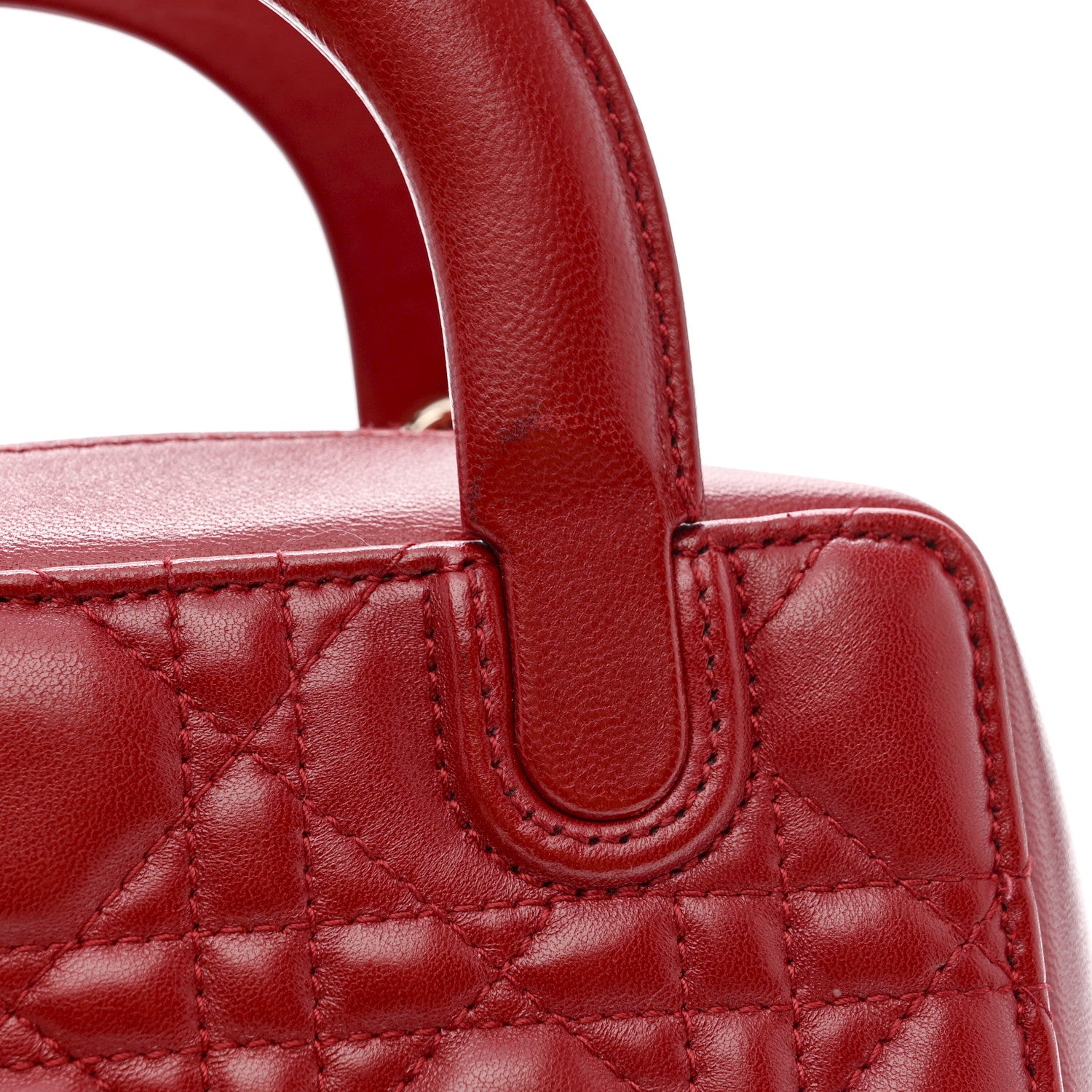 Christian Dior Lambskin Cannage Lily Tote Dark Red 12 of 14