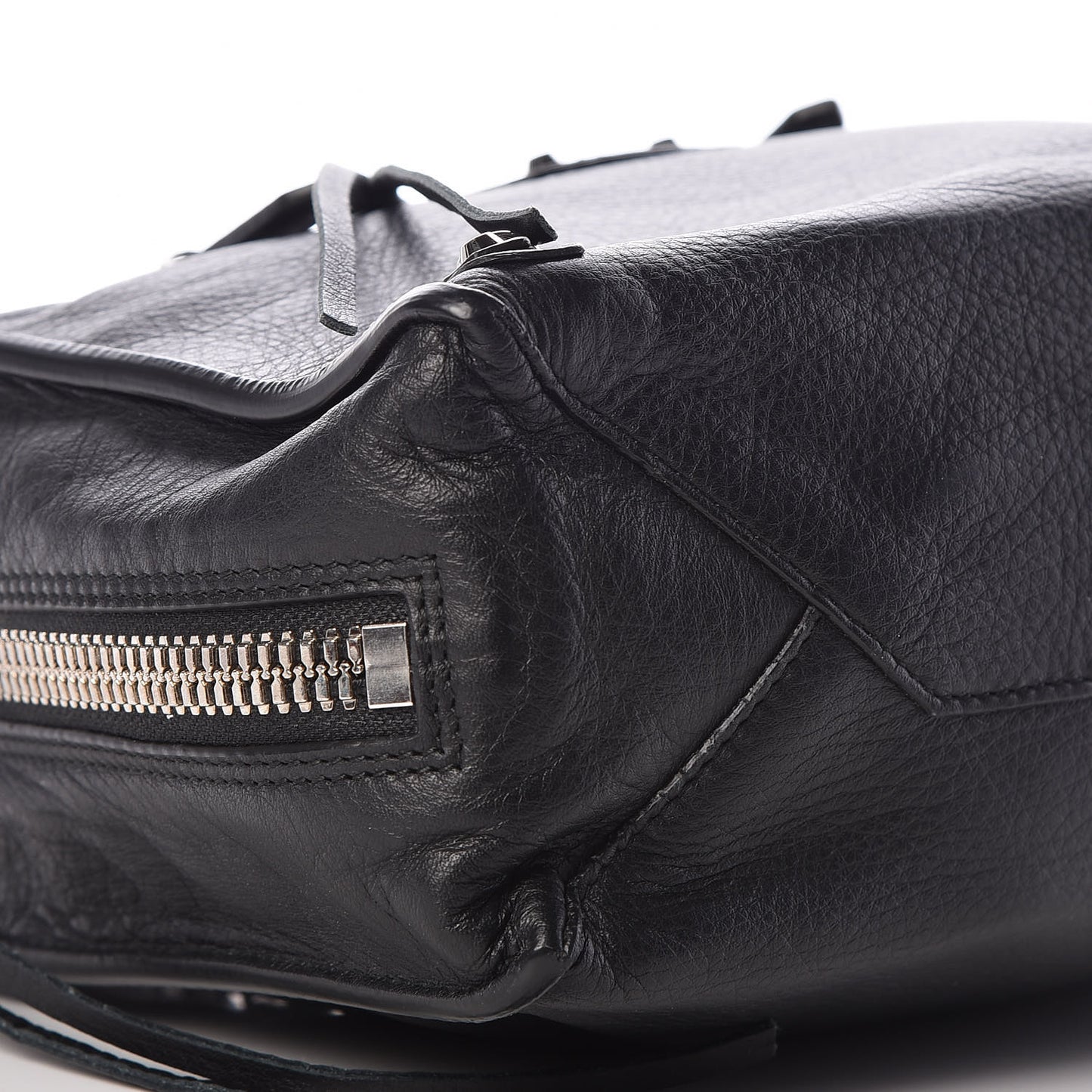 Grained Calfskin Papier Mini A4 Zip Around Tote Black