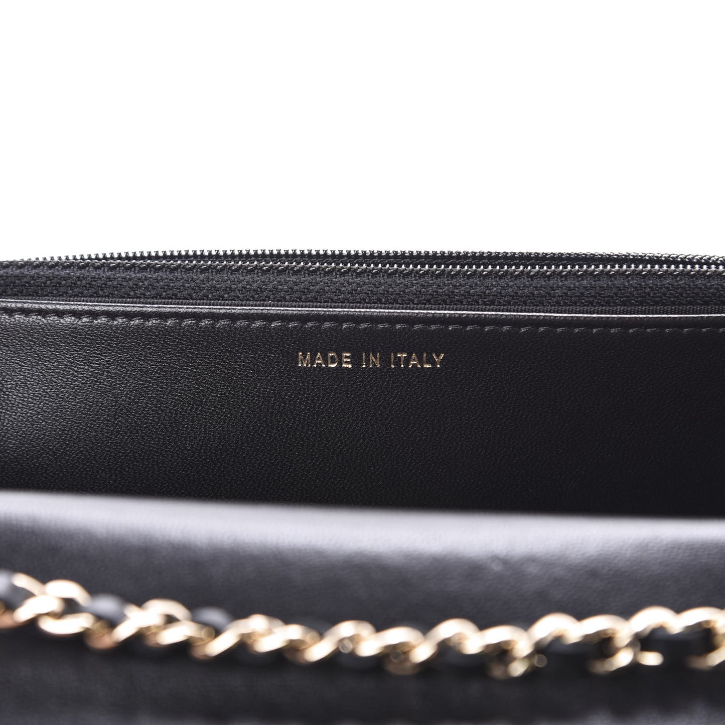 Lambskin Quilted Trendy CC Wallet On Chain WOC Black