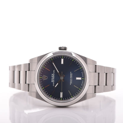 Rolex Stainless Steel 39mm Oyster Perpetual Watch Blue 114300 3 of 6
