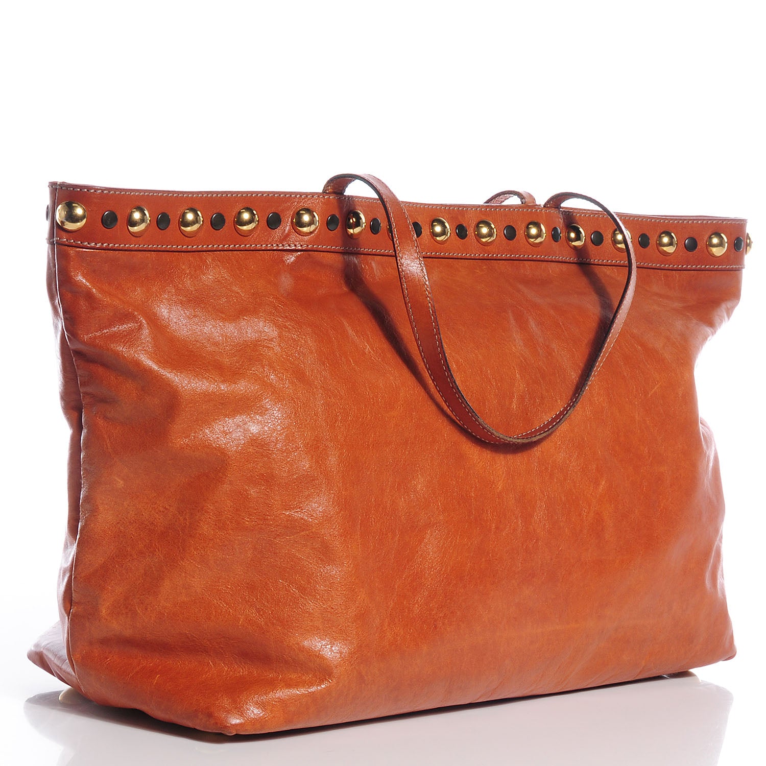 Gucci Calfskin Tattoo Heart Babouska Shopping Tote Brown 2 of 9