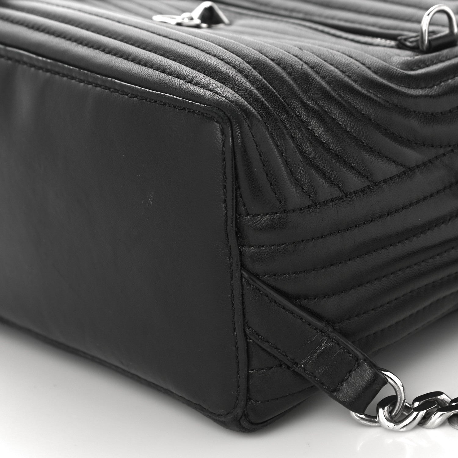 Fendi Shiny Nappa Trapuntata Mini Backpack Black 6 of 9