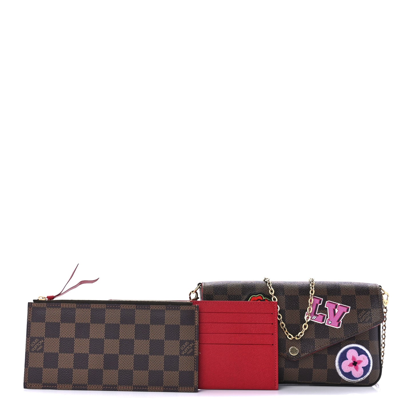 Damier Ebene LV Stories Pochette Felicie Chain Wallet