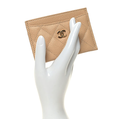 Chanel Caviar Quilted Card Holder Beige 2 of 10
