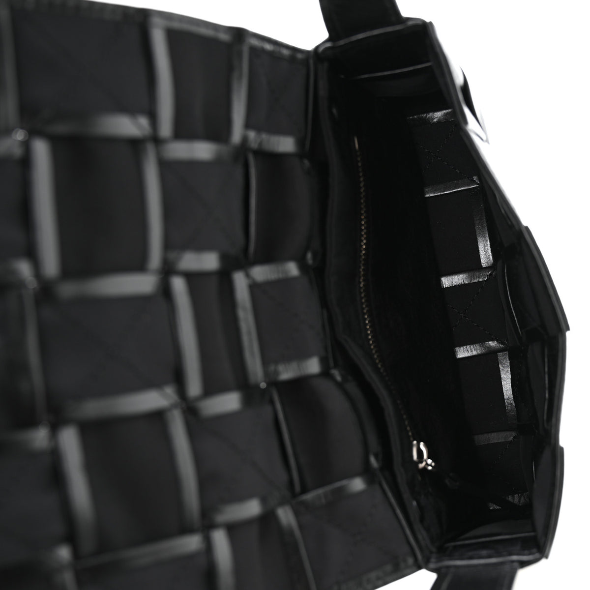 Paper Calfskin Maxi Intreccio Cassette Crossbody Bag Black