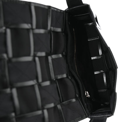 Bottega Veneta Paper Calfskin Maxi Intreccio Cassette Crossbody Bag Black 4 of 9