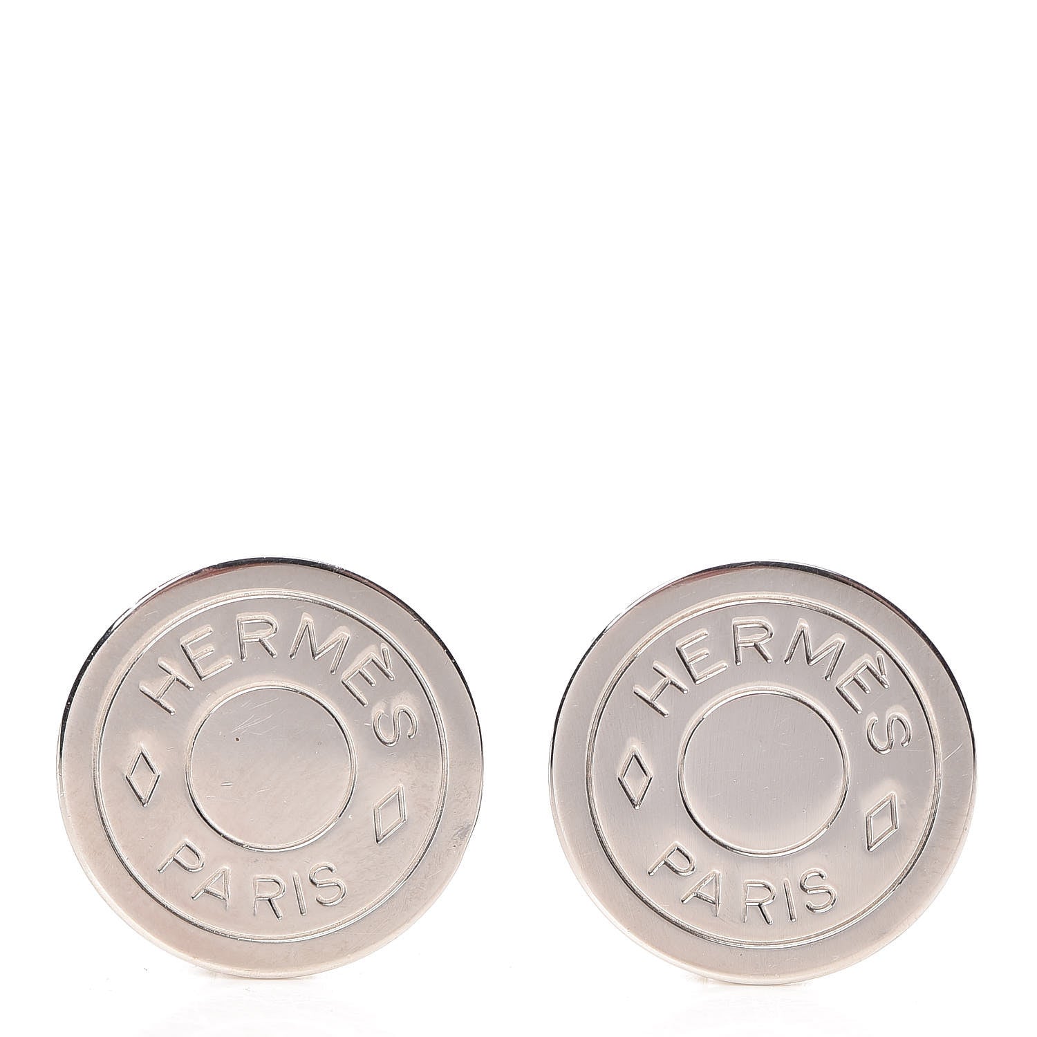 Hermes Palladium Clou De Selle Clip On Earrings 1 of 4