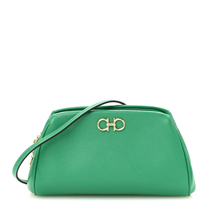 Salvatore Ferragamo Eram Calfskin Gancini Mini Clutch Smeraldo 1 of 10