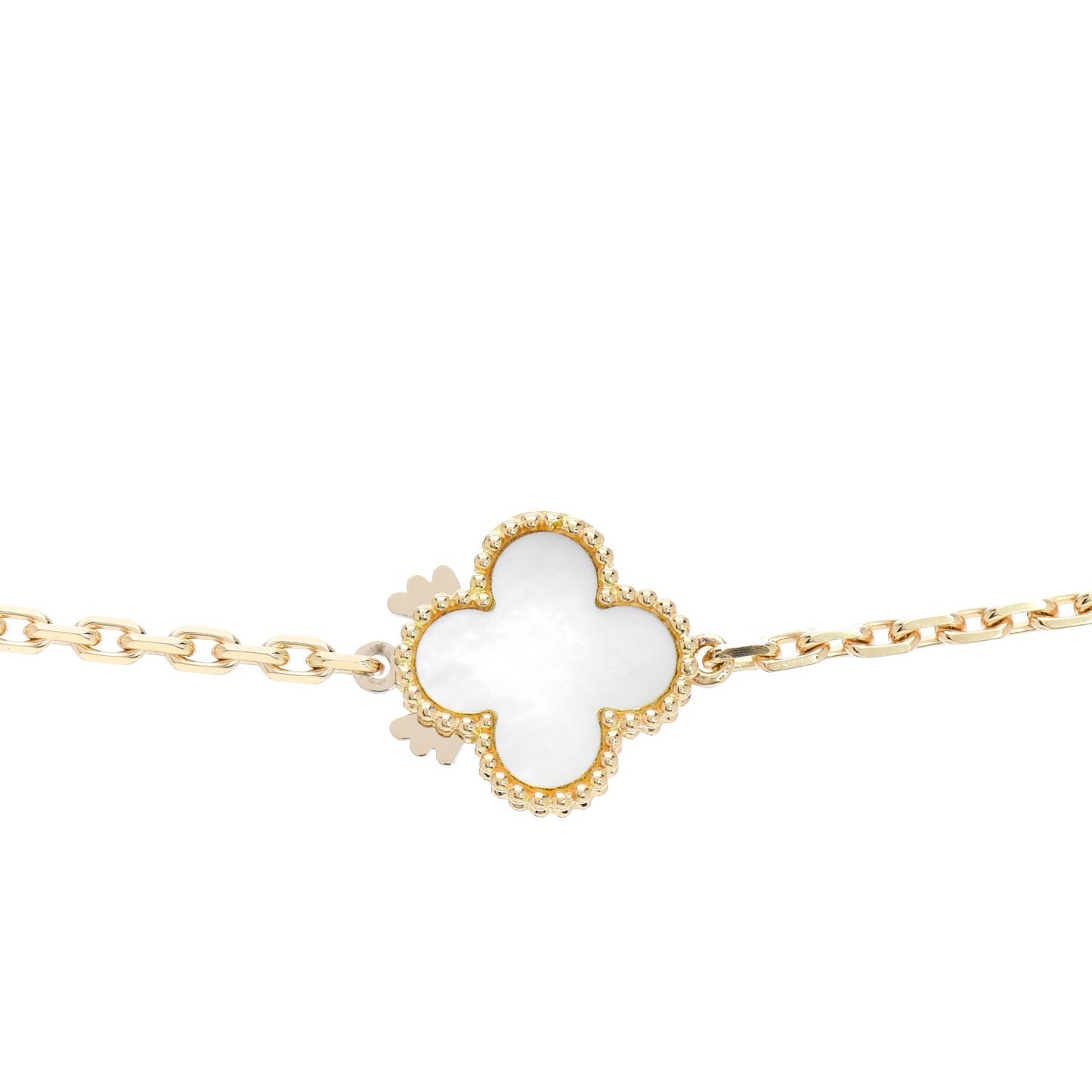 18K Yellow Gold Onyx Mother of Pearl 16 Motifs Magic Alhambra Necklace