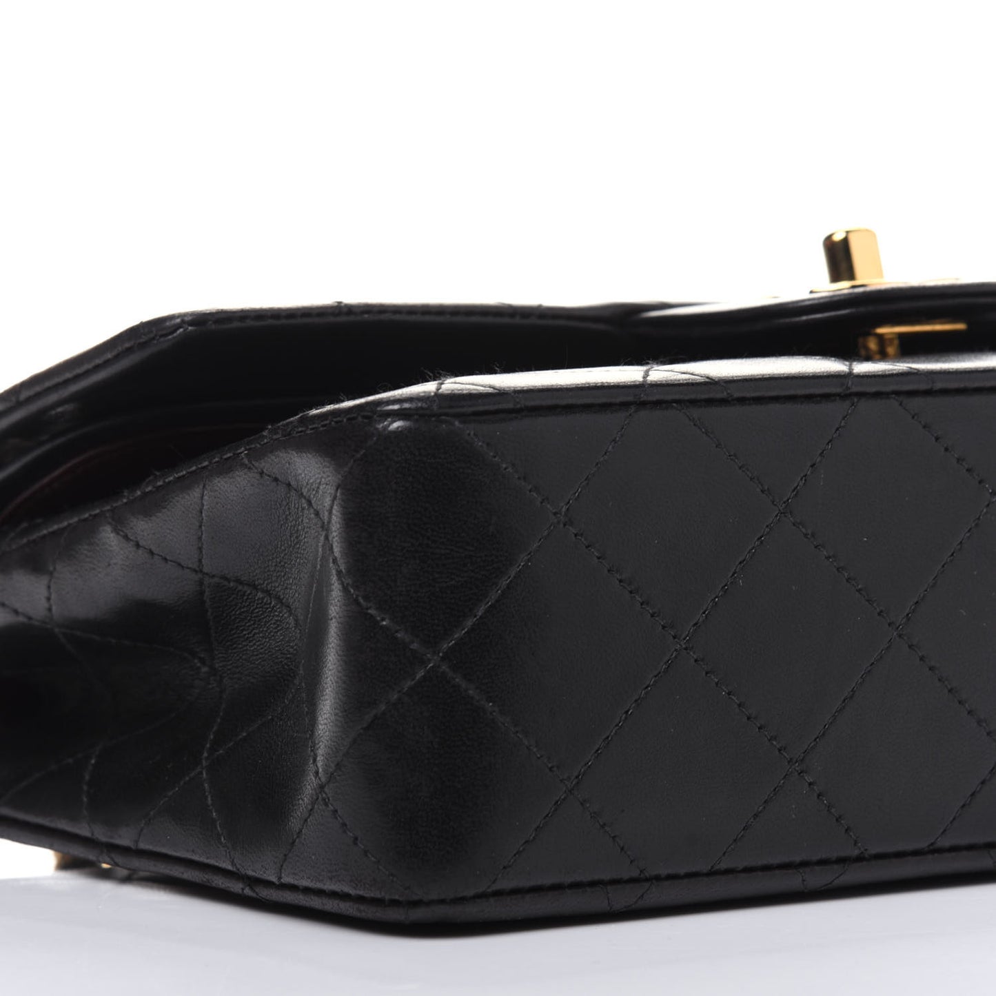 Lambskin Quilted Small Double Flap Black