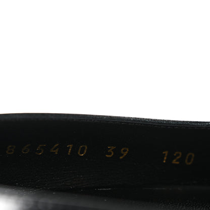 Gucci Shiny Calfskin Horsebit Signora 85mm Pumps 39 Black 9 of 10