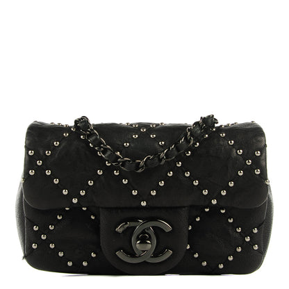 Chanel Lambskin Studded Mini Metal Beauty Flap Black 1 of 8