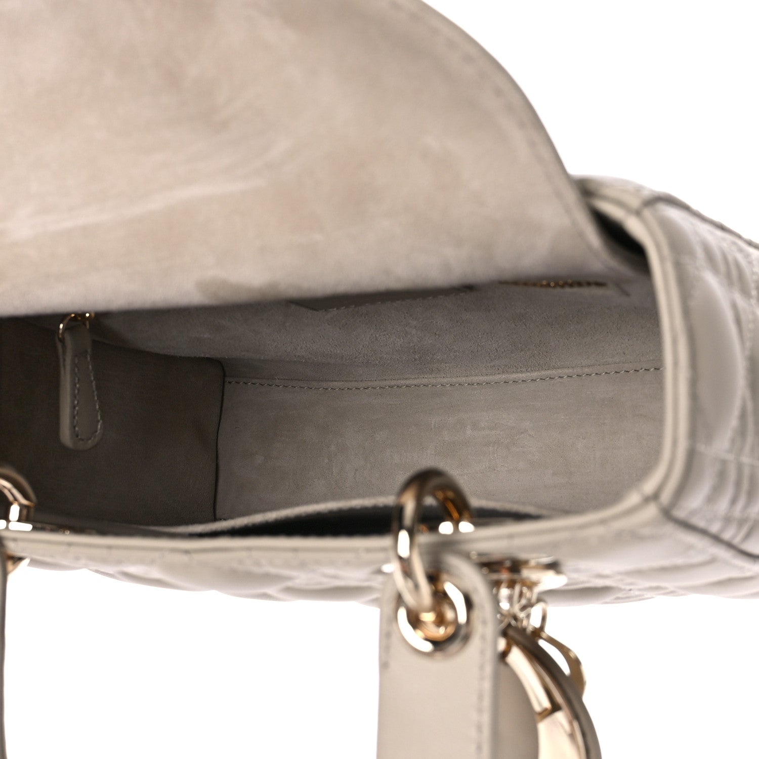 Christian Dior Lambskin Cannage Small My ABCDior Lady Dior Hazelnut 5 of 9
