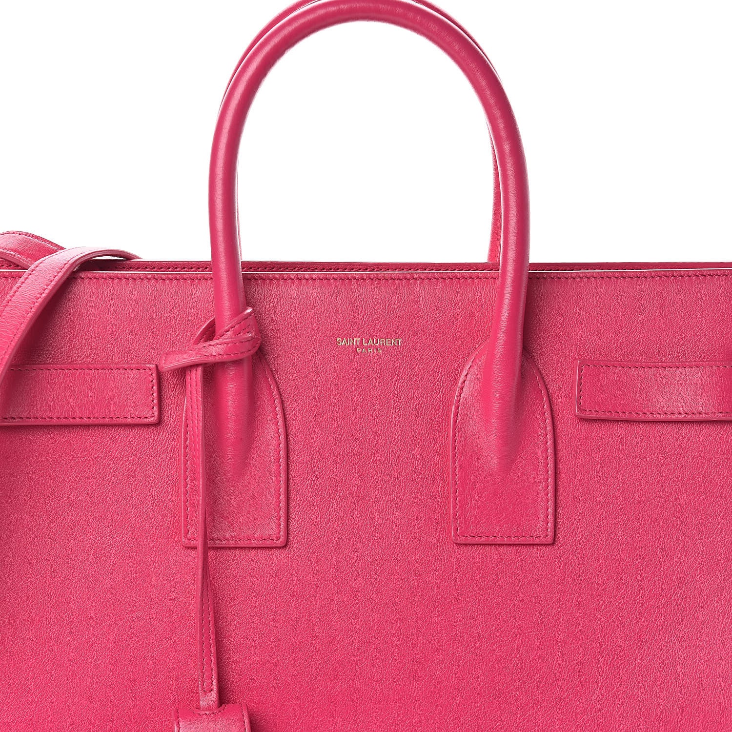 Saint Laurent Calfskin Small Sac De Jour Lipstick Fuchsia 7 of 9