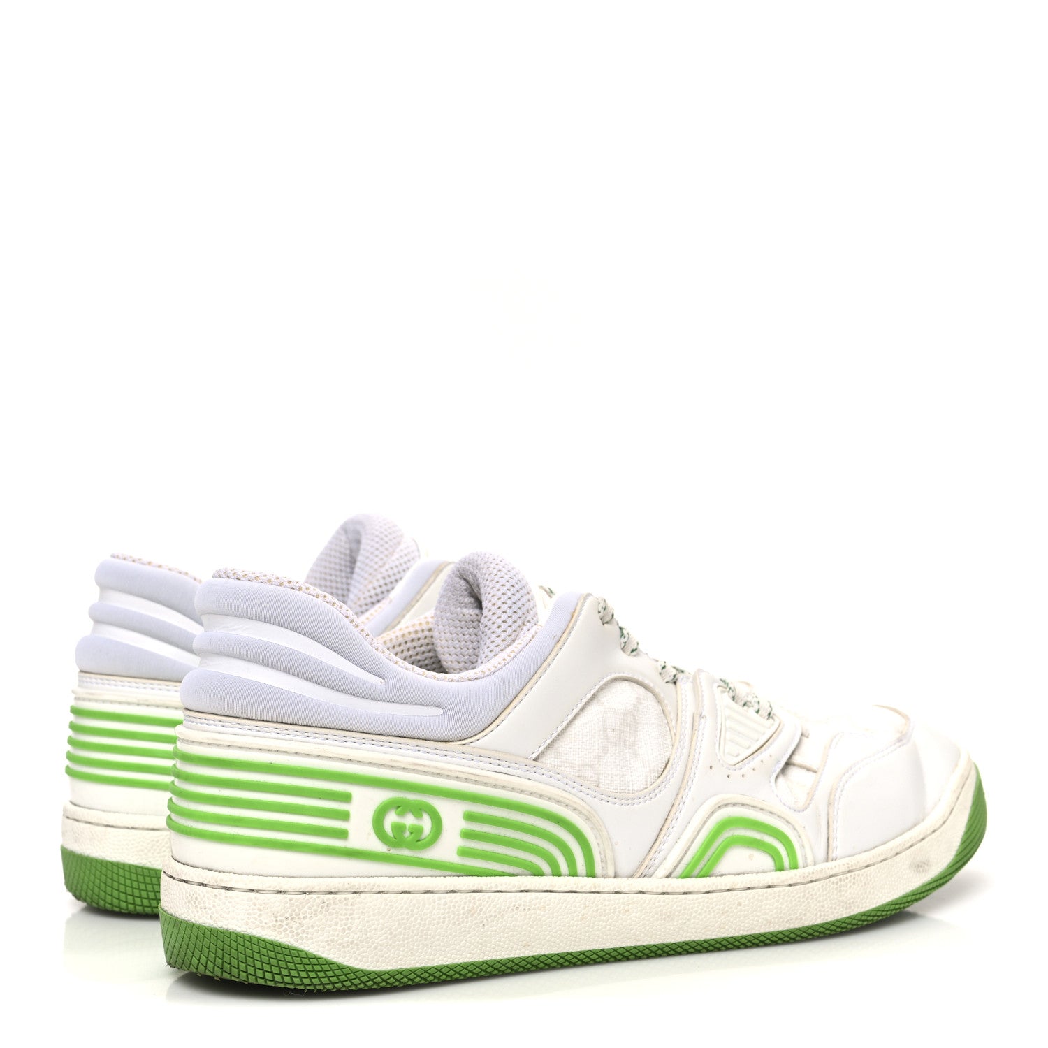 Gucci Demetra GG Supreme Monogram Womens Basket Low Top Sneakers 38.5 Great White Green 5 of 10