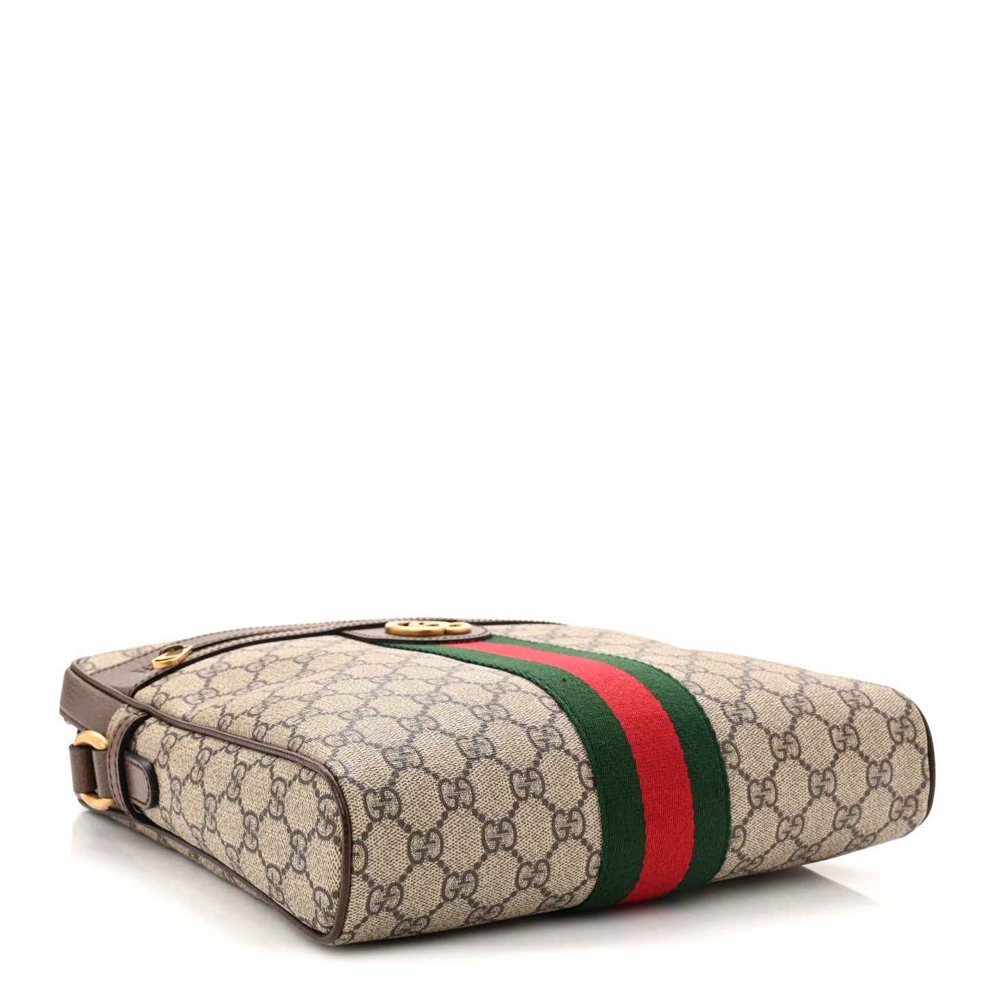 GG Supreme Monogram Web Medium Ophidia Messenger Bag Brown