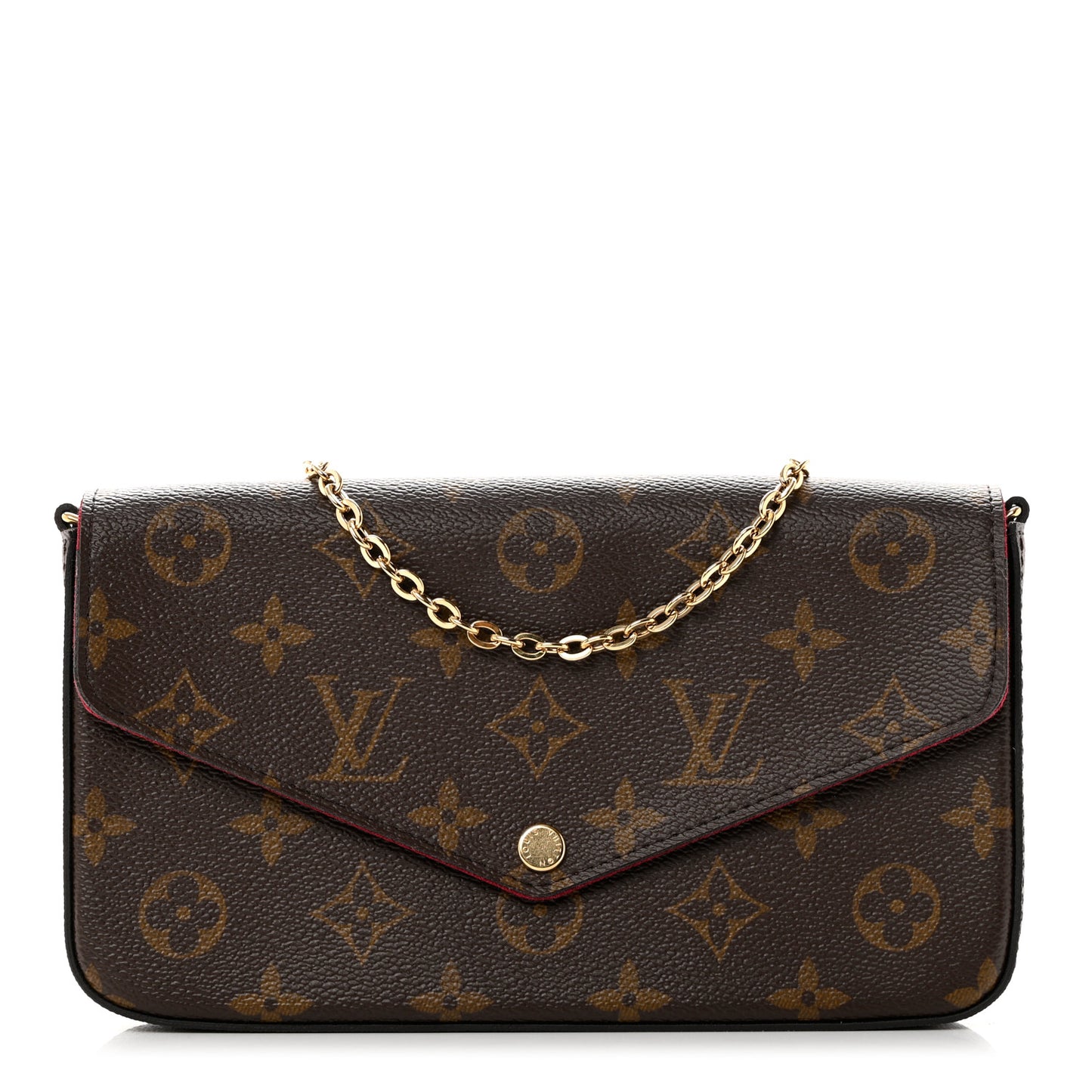 Monogram Pochette Felicie Chain Wallet Fuchsia