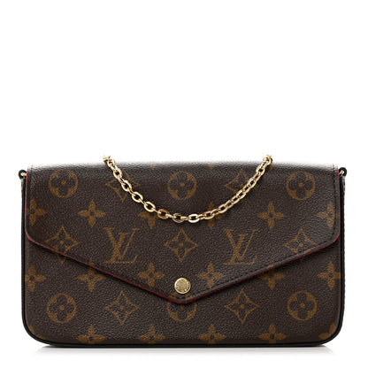 Louis Vuitton Monogram Pochette Felicie Chain Wallet Fuchsia 3 of 9
