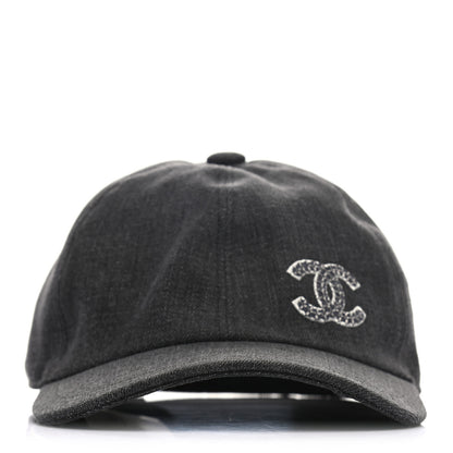 Chanel Cotton Sequin CC Cap Hat Black 3 of 8