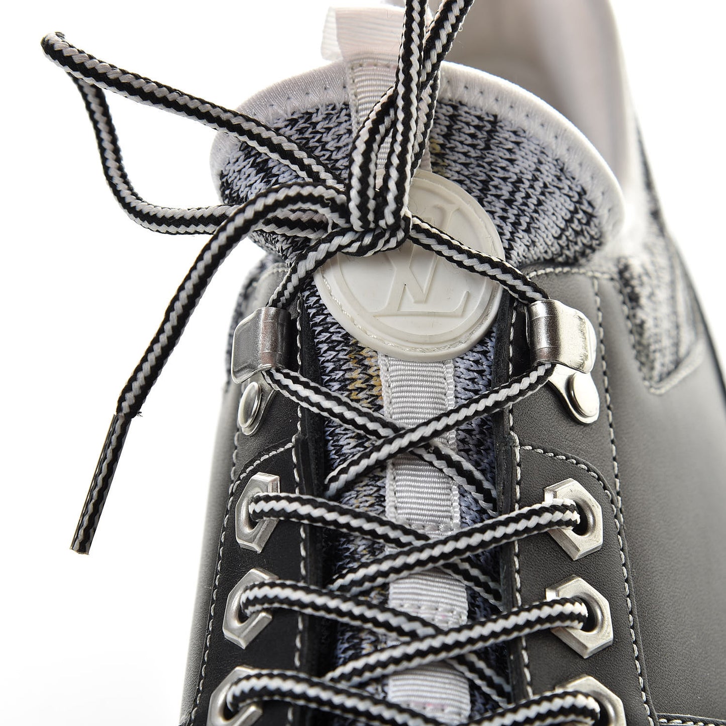 Calfskin Fabric Run Away Sneakers 9 Black